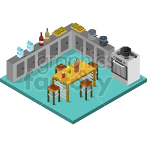 kitchen isometric vector graphic design