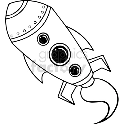 cartoon vintage rocket vector clipart