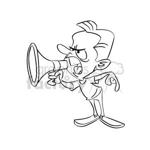 man yelling through a megaphone outline