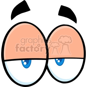 Royalty Free RF Clipart Illustration Lazy Cartoon Eyes