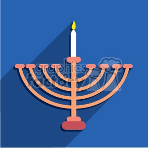 hanukkah menorah flat vector art