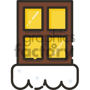 snowy windows vector icon