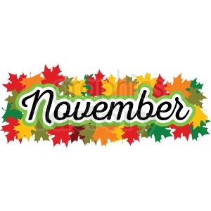 november header vector label