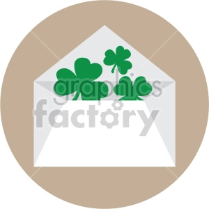 st patricks day envelope on circle background