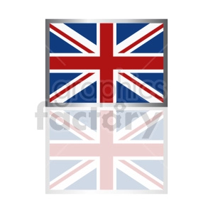 The clipart image features two representations of the flag of Great Britain, also known as the Union Jack. The top flag is depicted in its traditional and accurate colors of red, white, and blue, featuring the crossed and diagonal stripes characteristic of the flag's design. The bottom flag appears to be a faded or desaturated version of the Union Jack, with muted tones of pink, white, and light blue.