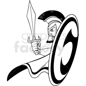 black and white cartoon trojan vector clipart