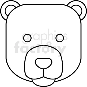 black and white bear icon