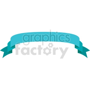 blue curved down ribbon design vector clipart