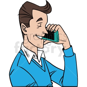 man talking on phone vector clipart