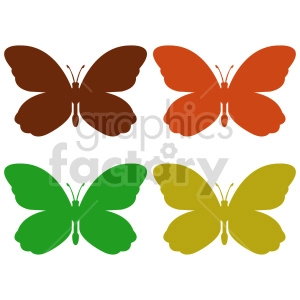 butterfly silhouette vector clipart 08