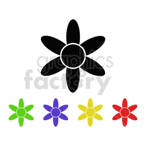 flower set vector design 4