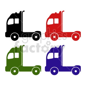 semi truck vector clipart set