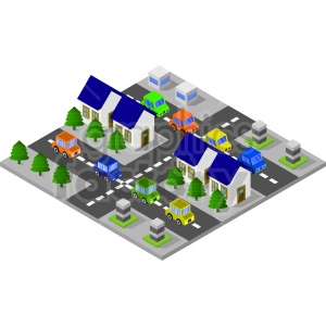 neighborhood isometric vector clipart