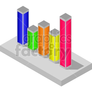 bar chart isometric vector clipart