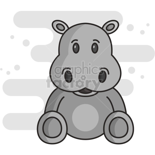 cartoon hippo clipart