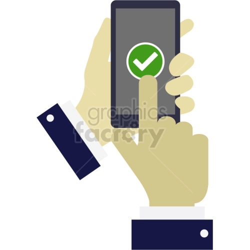 mobile checkin vector graphic