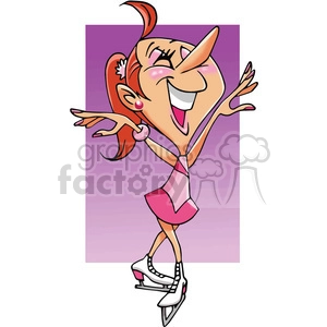 female ice skater cartoon