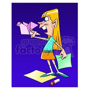 girl making origami