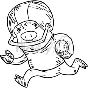 football pig vector RF clip art images