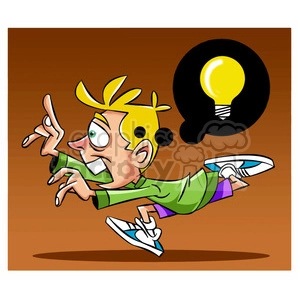 luke the teen cartoon character running with an idea