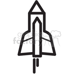 spaceship blasting off vector icon