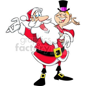 santa and baby new year vector cartoon art