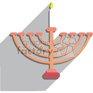 hanukkah menorah flat vector art no background