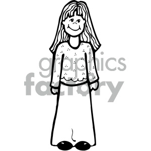 outline of girl vector art