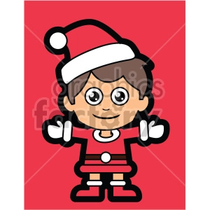 guy dressed in santa claus suit on red background vector clip art