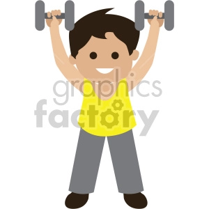 boy lifting dumbbells