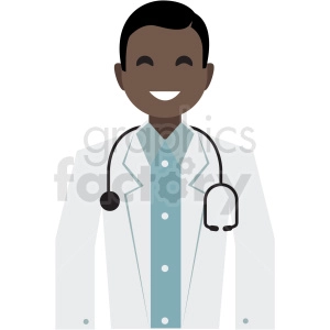 black doctor flat icon vector icon