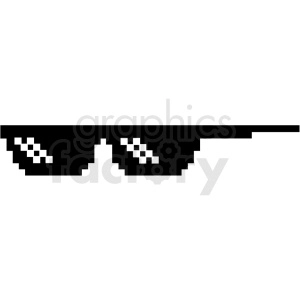 thug life 8 bit sunglasses left svg cut file