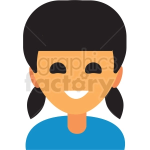 girl with pony tails avatar icon vector clipart