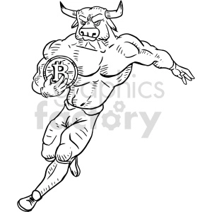 black and white bitcoin bull run vector clipart