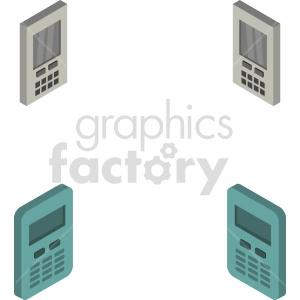 calculator isometric vector icon clipart bundle