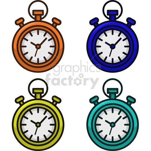 stopwatch vector clipart bundle