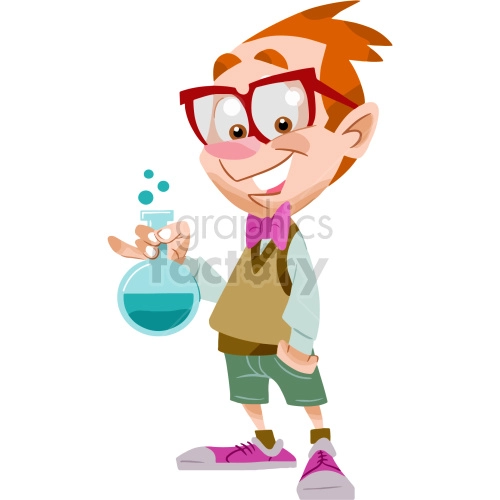 cartoon scientists boy clipart