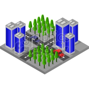 city block isometric vector clipart