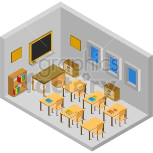 isometric classroom vector graphic