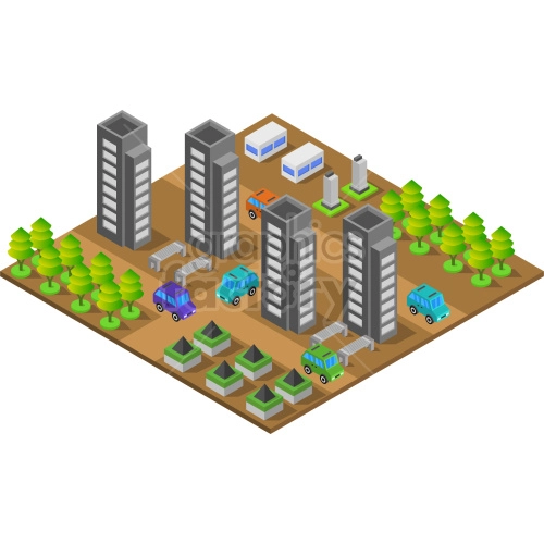 isometric city vector graphic