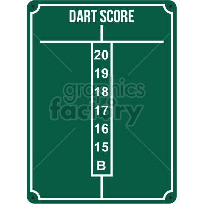 scoreboard for dartboard vector clipart