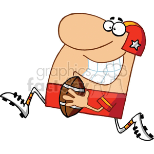 cartoon Football player running for a touchdown