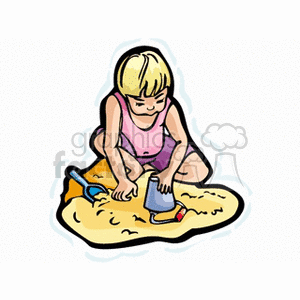 Child playing in the sand