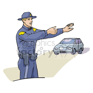 Police officer directing traffic