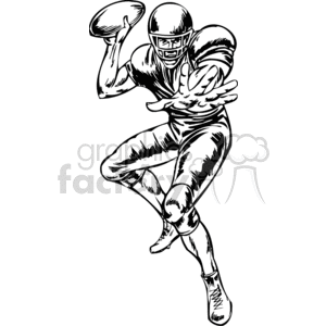 Football player giving a stiffarm