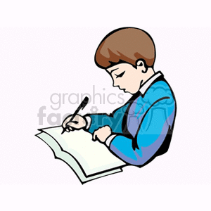 Boy doing his homework