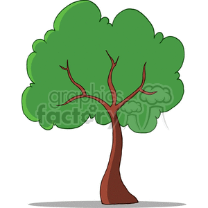 single cartoon tree