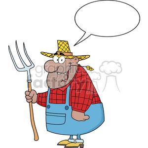 farmer holding a rake