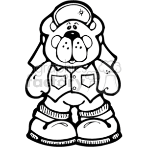 Black and white cartoon bear