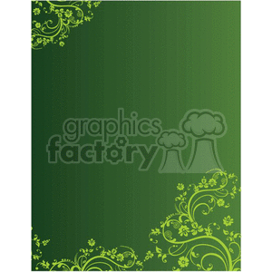 Green floral swirl design